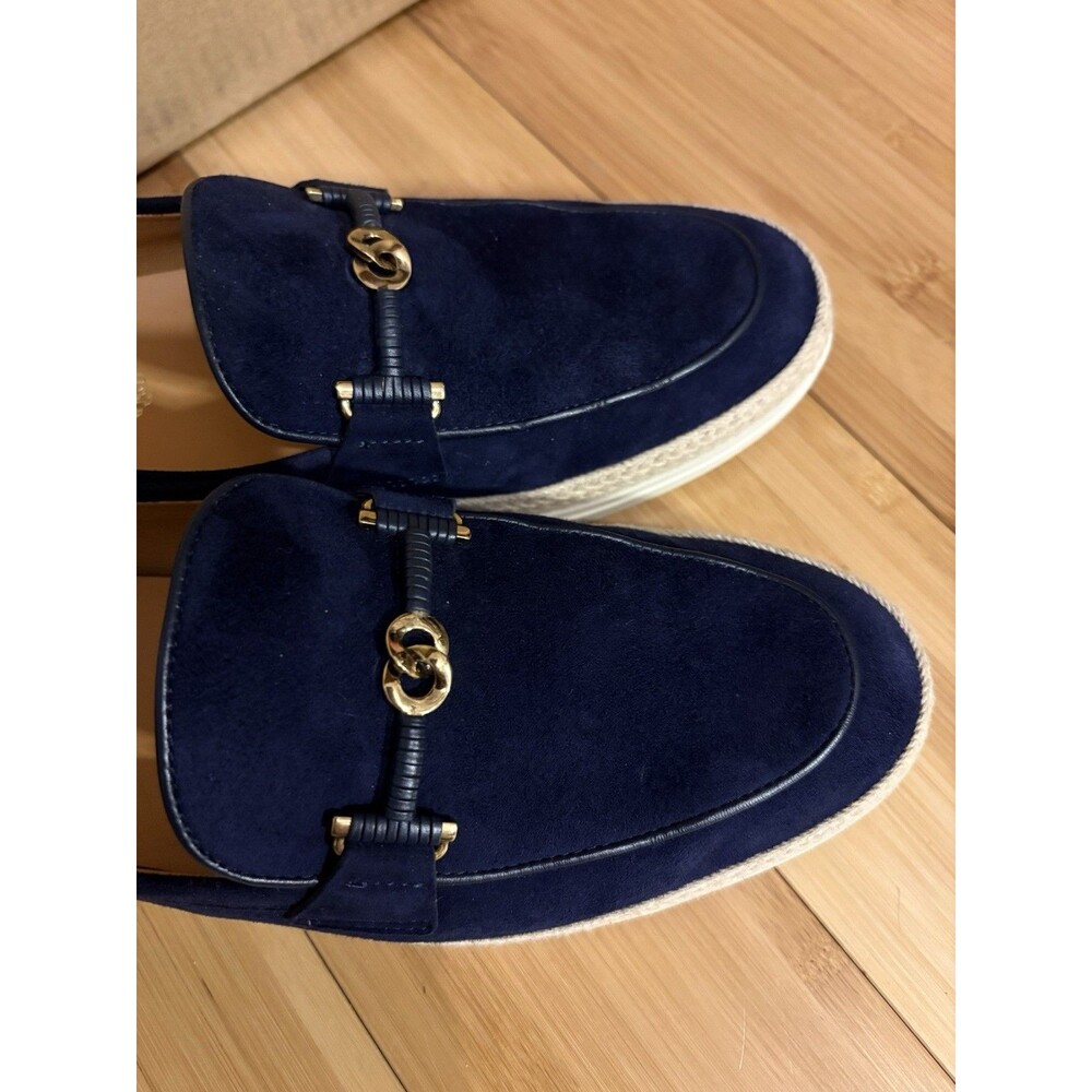 Tod's Double T Ring Suede Raffia Loafers Women's Size 9.5 — Tan/Natural - Picture 5 of 10